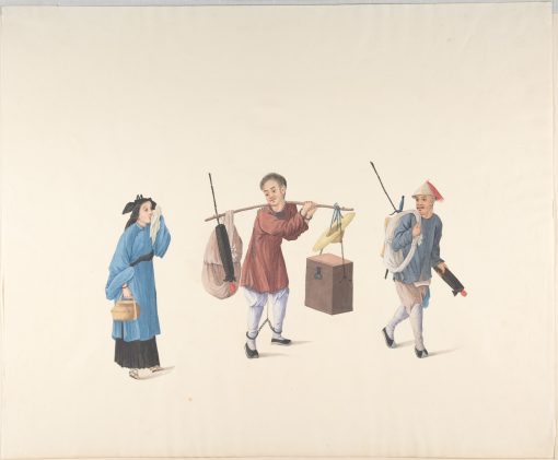 репродукция Репродукция "Китаянка и двое мужчин с багажом"