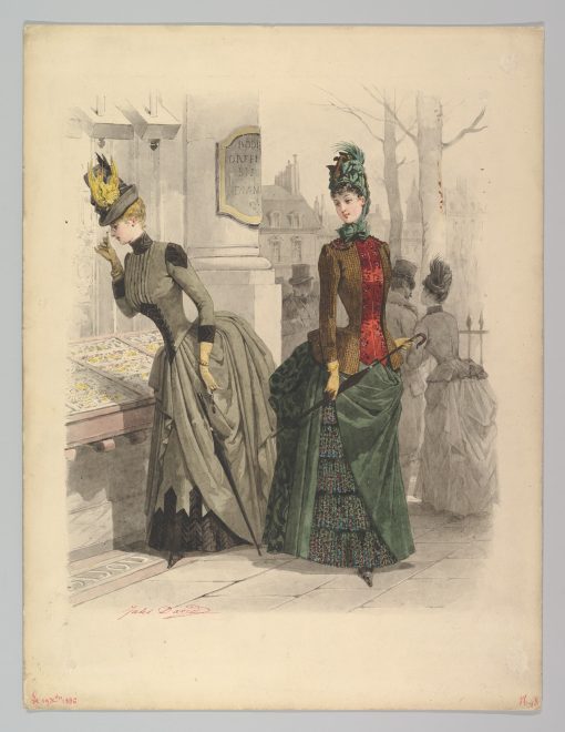 репродукция Репродукция "Две женщины в дневных платьях: для модного журнала "Le Moniteur de la Mode"