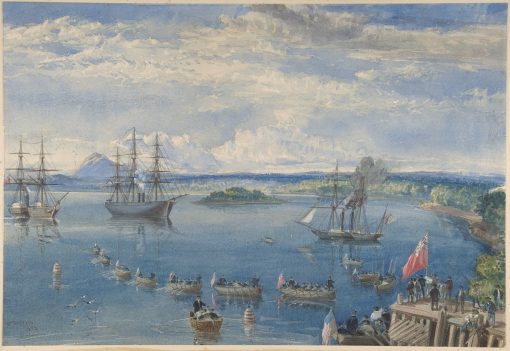 репродукция Репродукция "Корабельный флот, покидающий Ирландию, июль 1858 года"