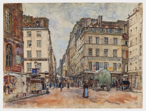 Бывший "Отель-Дье", улица Пти-Пон и улица Сен-Жак, вид с площади Пти-Пон, 1907 год. 5-й округ