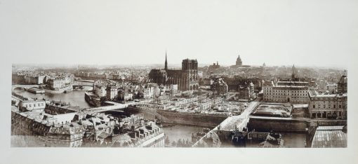 Панорама с башни Сен-Жак, вид на Иль-де-ла-Сите в стадии строительства. 4-й округ Парижа.