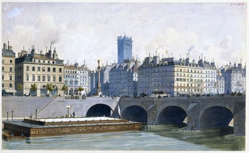 Вид на площадь Шатле и мост Перемен, 1830 год. Реконструкция